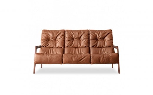 ※総務省確認待ち※【開梱設置】MARUSHO モルビド 本革 3人掛けソファ ライトブラウン ハイバック 無垢 ソファ 3P 3人掛け ソファー デザイナーズ 和モダン 牛革 天然木 レザー 日本製 大川家具 丸庄 リビング 本革ソファ デザイナーズ おしゃれ