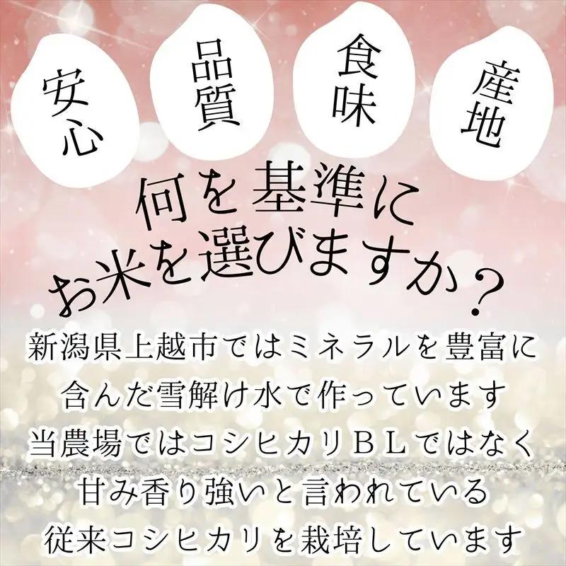 令和8年産 先行予約 新潟県上越市産コシヒカリ 5kg×3回 定期便