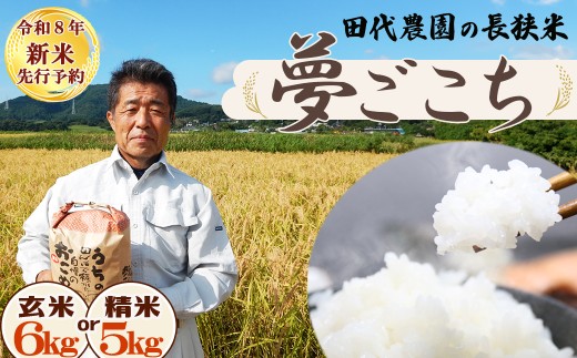 【令和８年産 新米 先行予約】ちばエコ農産物『長狭米 夢ごこち（一等米）』【精米５kg】《９月中旬より順次発送》《数量限定》減農薬 減化学肥料 農家直送 玄米 白米 熟成精米 [田代農園][0015-