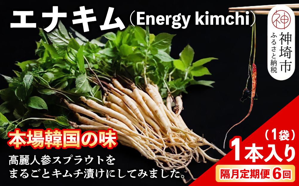 【隔月6回定期便】【一子相伝】秘伝のエナキム(高麗人参スプラウト・キムチ)1袋1本入り【本場の味 秘伝の味 韓国 ピリ辛 健康志向 滋養強壮】(H104314)