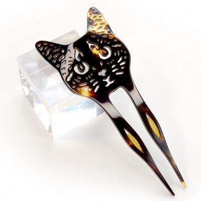 ふるさと納税 長崎市 べっ甲製すまし猫かんざし |  | 01