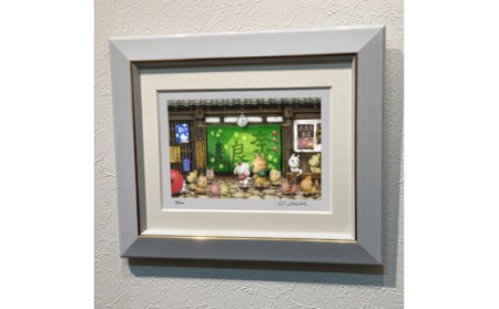 インチ版画「奈良屋本店」 奈良市 有限会社SOCKS　版画　絵画　版画　絵画　版画　絵画　版画　絵画　版画　絵画　F-61  奈良 なら