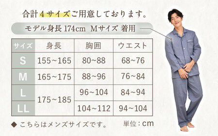 【Mサイズ：チェック：ネイビー】今治ガーゼタオル メンズ パジャマ[OAW001-14] パジャマ