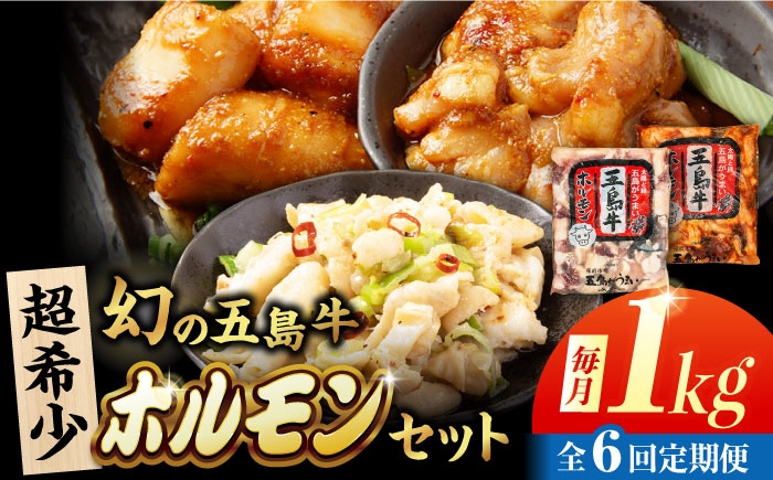 
                  【6回定期便】幻の五島牛ホルモン 1kg 味付け有り・無しセット 五島市/ごとう農業協同組合 [PAF095] 牛肉 和牛 国産 ホルモン ほるもん 牛ホルモン 冷凍 五島牛 鍋 焼き肉 長崎県 
                