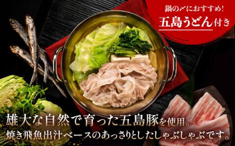 【全6回定期便】五島あご出汁しゃぶしゃぶ 五島うどん セット 4～5人前【NEWパンドラ】 [PAD012]