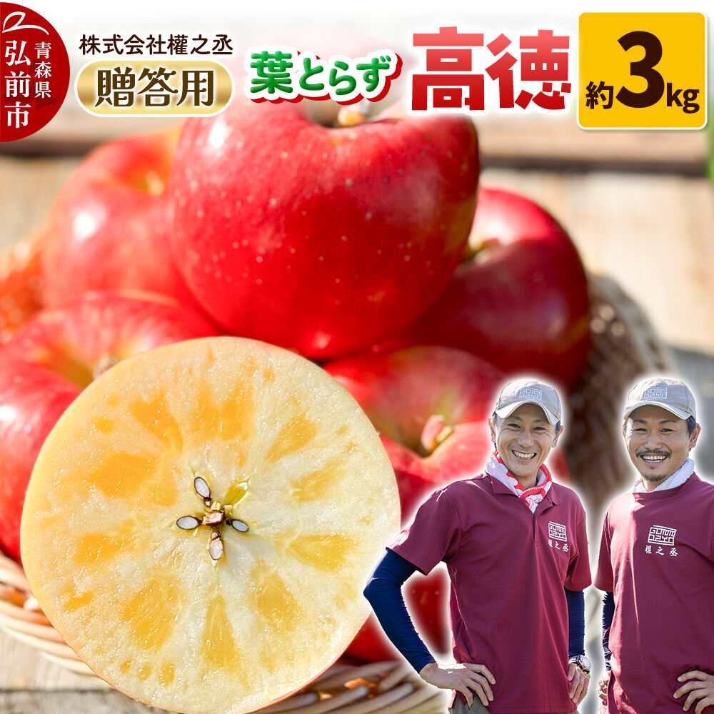 【ふるさと納税】【26年11月〜発送】りんご 高徳（こうとく）【贈答用】約3kg 權之丞 葉とらずりんご 青森りんご 先行受付 青森県 弘前市 果物 フルーツ 林檎 リンゴ くだもの ギフト 贈り物 [先行予約 産地直送 弘前市産 アップル おいしい]