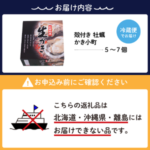 【2025年12月下旬発送】宮原水産 かき小町 殻付き 5～7個  冷蔵 国産 広島県産 牡蠣 かき 生かき 生牡蠣 お取り寄せ 送料無料 広島県 呉市 ku005-006-12-3-25
