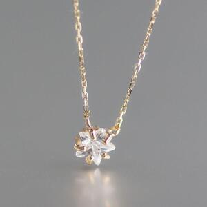 【K10イエローゴールドネックレス】天然石 ホワイト水晶 スタークォーツネックレス 長さ40cm KN01004Q-W / 金 ゴールド ジュエリー アクセサリー ギフト プレゼント レディース シン