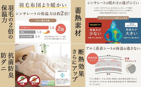 【ブラウン】シンサレートウルトラDX5層掛け布団【SL】_26-J201-br_(都城市) ふっくら あったか 5層 掛け布団 熱を逃がさない 保温力 抗菌防臭 防ダニ フィット 蒸着アルミシート シ
