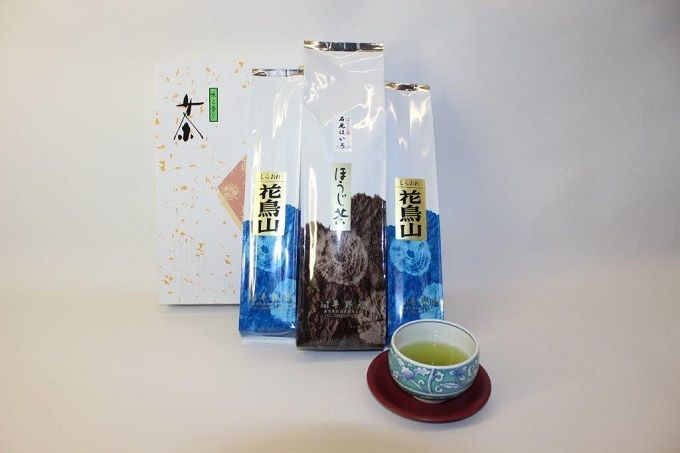 平野屋特製「抹茶入白折・ほうじ茶」セット お茶 ほうじ茶 抹茶 セット 花鳥山 石見ほいろ 平野屋 特製 詰め合わせ 【069_1943】