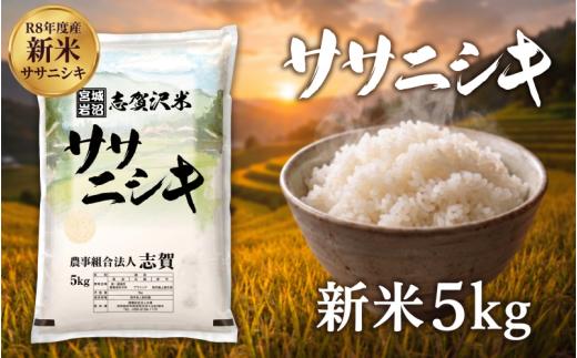 【 令和8年産 】新米 ササニシキ 5kg おこめ お米 白米 精米 コメ ライス ごはん ご飯 国産米 銘柄米 さっぱり あっさり 希少 プレミアム 和食 くどくない 甘すぎない 香り おべんとう 弁当 おにぎり 大粒 食味 毎日の食卓 飽きない 日本人の原点 志賀沢米 岩沼産米