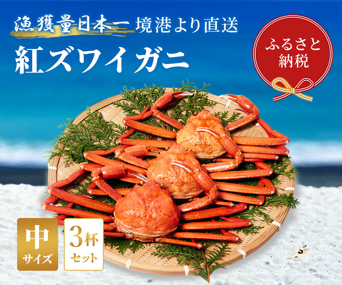 
            【蟹セレブ】ズワイガニ（紅ズワイガニ）中3杯セット（400～500g×3） 冷蔵 カニ ボイル 紅ズワイガニ 新鮮 ズワイガニ ずわいがに 期間限定 国産 鳥取県 倉吉市
          