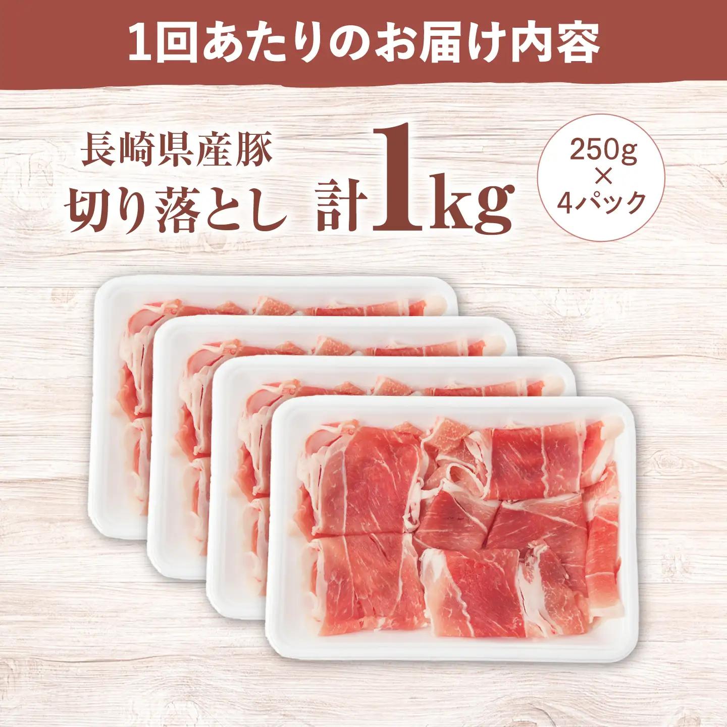 3回定期便 豚肉切り落とし 1kg CFA011 国産豚
