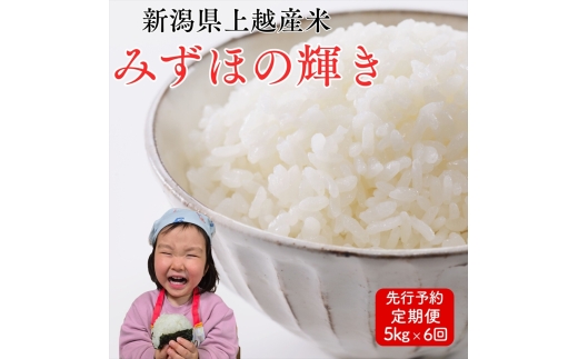 令和8年産　先行予約　上越市産みずほの輝き　5kg×6回定期便　新米　精米　新潟　米　新潟県　みずほの輝き　限定　定期便　おすすめ　米ヴィレッジさんわ
