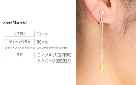 イヤリング しずく イエロー×クリアメロン 七宝 | イヤリング アクセサリー Kenichi Kondo