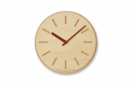 Paper-Wood CLOCK line/オレンジ（DRL19-06OR）レムノス Lemnos 時計 装飾品 工芸品 伝統技術 インテリア ペーパーウッド  FAD-0799