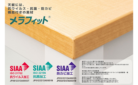 オフィス家具のプロが作る在宅ワーク向けデスク（天板：ナチュラル/ホワイト、脚：3色） インテリア 一人用デスク 抗ウイルス 抗菌 防カビ機能  天板：ナチュラル、脚：グレー