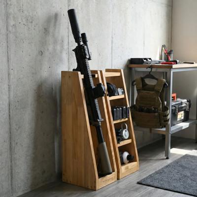 ふるさと納税 横手市 WOOD WORKS ライフルスタンド 1丁掛+マガジンラックセット【本体:ライトブラウン】 |  | 01