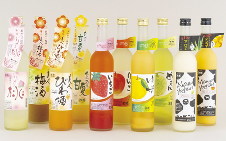 炭酸割りがGOOD!果肉入りフルーツリキュール10種10本 食感も味わえる 創業230年の酒蔵が作った 本格的リキュール【梅ヶ枝酒造】桃 梅酒 びわ ゆず メロン 甘夏 いちご りんご アロエ マンゴ