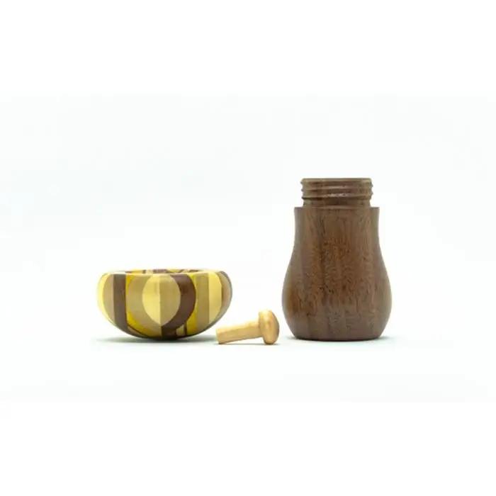 ≪箱根寄木細工≫きのこ七味入れ［工芸品工芸品］