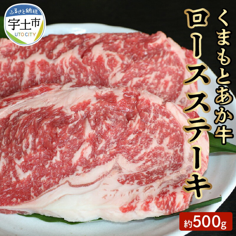 【ふるさと納税】くまもとあか牛 ロースステーキ 褐毛和種 牛肉 和牛 GI認証 約 500g バーベキュー BBQ パーティー アウトドア キャンプ くまもと 桜屋 ギフト 贈答 贈り物 プレゼント お土産 お取り寄せ 冷凍 送料無料【熊本県宇土市】