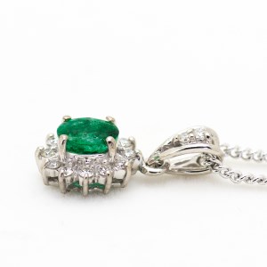 エメラルド ペンダント 0.4ct 0.4カラット K10 10金 ホワイトゴールド （13403） [山梨 ペンダント ネックレス エメラルド ホワイトゴールド ゴールド ジュエリー ダイヤモンド 