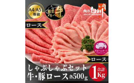 
牛豚しゃぶしゃぶセット1kg(和牛ロース500g・豚ロース500g)【1291454】
