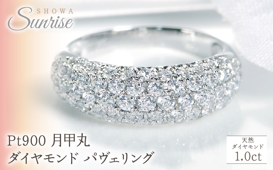 pt900月甲丸 ダイヤモンド パヴェリング【1.0ct】 CSR0212-pt SWAV052