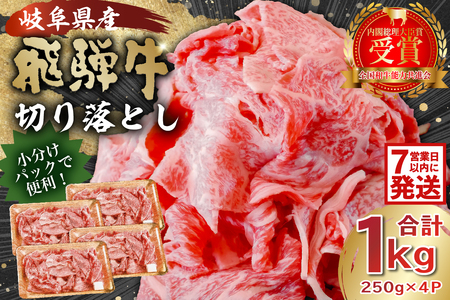 【7営業日以内発送】飛騨牛切り落とし1kg 250g×4 【0016-019】牛肉 冷凍 国産牛 牛肉 お中元 御中元 牛肉 御歳暮 和牛 牛肉 すき焼き 肉じゃが 牛肉 カレー 牛肉 シチュー 牛丼 煮込み料理 牛肉 炒め料理 肉のひぐち 牛肉 お肉 切り落とし