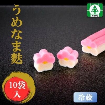 【ふるさと納税】(株)スギタニ　うめなま麩　60g(2本)×10袋【冷蔵】【配送不可地域：離島】【1738872】