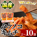 【ふるさと納税】＜内容量が選べる！＞国産味付タケノコキムチ(100g×2～10パック) 国産 筍 辛味 ピリ辛 焼肉 おかず おつまみ キムチ メンマ めんま お試し 常温保存【上野食品】