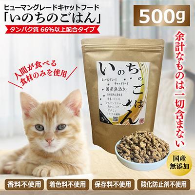 ふるさと納税 泉佐野市 国産無添加 キャットフード 500g「いのちのごはん」タンパク質 66%以上配合 099H3598