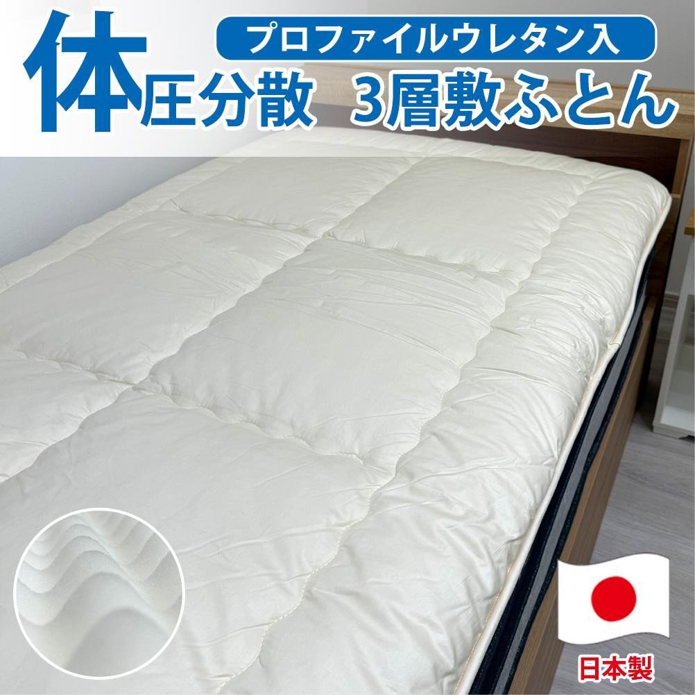 
            【ダブルサイズ】日本製 体圧分散プロファイルウレタン敷ふとん140×210cm HGP-W
          