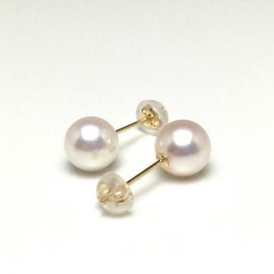 ふるさと納税 志摩市 老舗の真珠専門店・高品質 アコヤ真珠 ピアス 7.0〜7.5ミリ K18YG