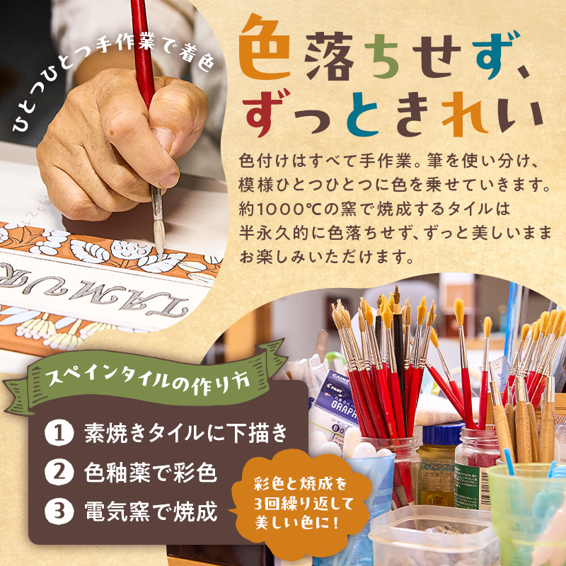 スペインタイル絵付け体験チケット  体験 レッスン クエルダセカ技法 絵付け