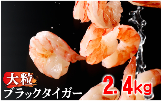 順次出荷 【訳あり】えび ブラックタイガー 冷凍 むきえび 2.4kg下処理済み［えび エビ 海老 チャック付き 下処理不要 大型 2026 登別市］