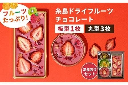 【あまおうルビー】糸島ドライフルーツチョコレート3種4個セットBOX《糸島》【itoshimacco《㈱やました》】 [ARJ019] チョコレート フルーツ カカオ 玉露 あまおう バレンタイン チョコ ギフト