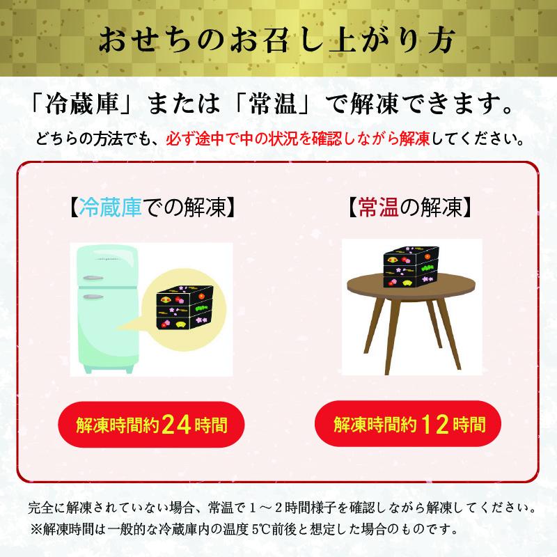 【年内発送】金三こだわりおせち（2段）＋希少部位3種肉おせち　おせち2025　宅配　お祝い膳　開運　おせち料理　３人前　重箱　２段重【0048-004】_イメージ5