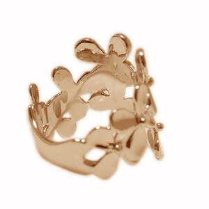 K18ピンクゴールド「クローバー」幅広地金リング【 30206-3】