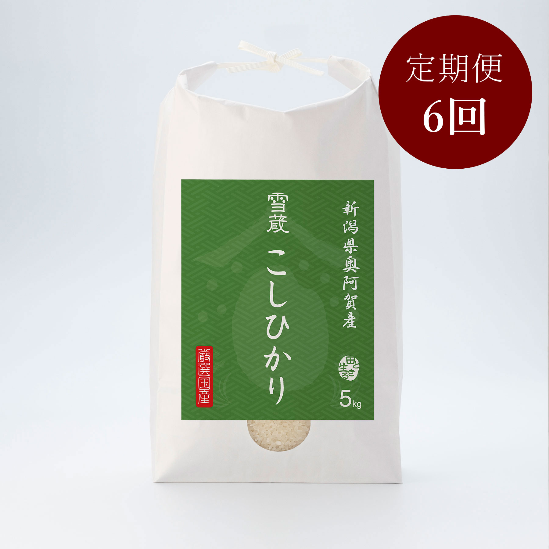 新潟県奥阿賀産こしひかり5kg 定期便6回