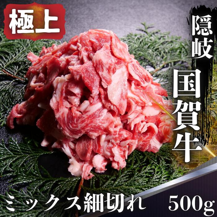 【ふるさと納税】ミックス 小間切れ 500g 島根県 隠岐 西ノ島町 国賀牛 黒毛和牛 牛肉 和牛 切り落とし 国産 冷凍 お肉 訳あり 不揃い カレー 牛丼