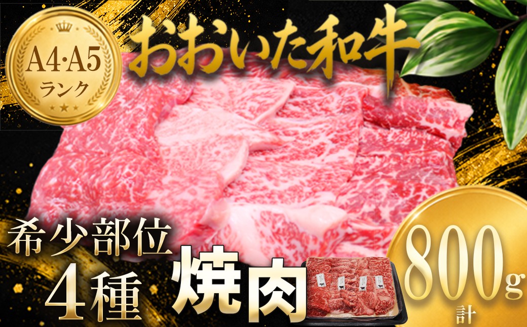 
                  おおいた和牛希少部位4種焼肉食べ比べセット800g ／ 牛肉 焼肉 牛 黒毛和牛 焼肉用 和牛 おすすめ 国産 赤身 霜降り食べ比べ 焼肉セット ぎゅうにく ギュウニク やきにく ヤキニク わぎゅう ワギュウ やににくよう ヤキニクヨウ くろげわぎゅう クロゲワギュウ おおいた和牛 BBQ バーベキュー ＜102-402＞
                