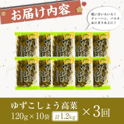 ふるさと納税 曽於市 【3回定期】ゆずこしょう高菜(150g×10袋×3回) |  | 02