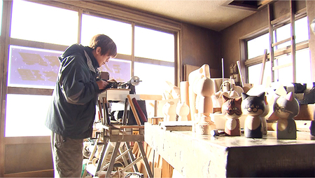 SZ0213　ねこけし（木地）1個