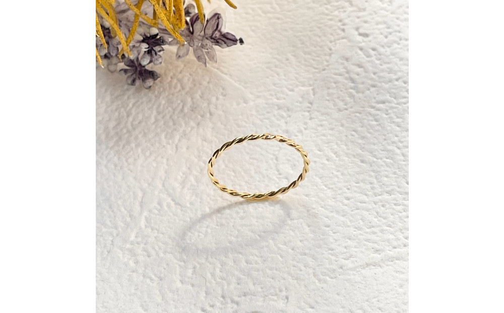 K18 ねじねじリング（ハンドメイド）【サイズ：11号】 232238_WW121VC11