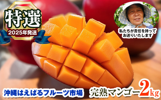 【2025年発送】特選　沖縄はえばるフルーツ市場　完熟マンゴー2kg