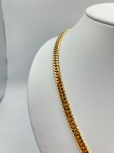 K18 6面ダブル喜平ネックレス(金具:中折れクラスプ)　50cm　JI50-50n
