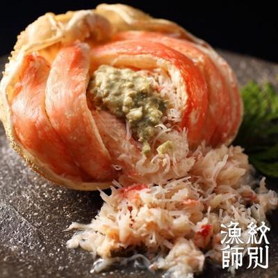 ふるさと納税 紋別市 【北海道産】プレミアムずわい甲羅盛り(特盛)　定期便(5回) 【かにみそまで完全無添加】【化粧箱入】 |  | 01