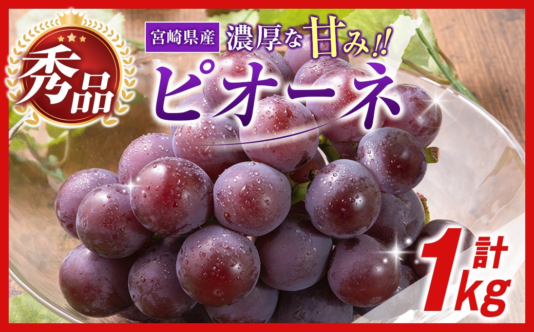 
                  小林市産 ピオーネ 1kg（ぶどう ブドウ ピオーネ フルーツ 果物 くだもの 限定）
                