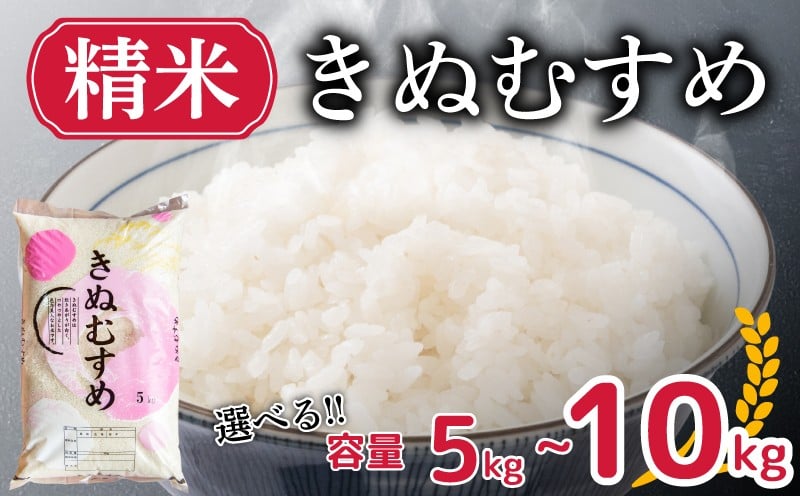 
            【精米】米 5kg 10kg 選べる 下関市 豊田町 きぬむすめ 米 (お米 ご飯 ライス 精米 食品 ギフト プレゼント 贈り物 お弁当 弁当 おにぎり ブランド米 おむすび 晩ごはん ごはん 焼きおにぎり 惣菜 肉 魚 加工 卵 野菜 料理 和食) 下関 山口
          